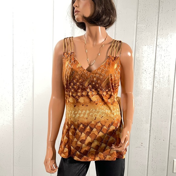 NWT Clara Fashion  Abstract Print Sleeveless Top Sz XXL - Picture 1 of 17